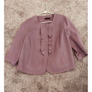 Talbots Jacket Blazer Top Wool Button Up Womens Petites 16WP Lavender Purple
